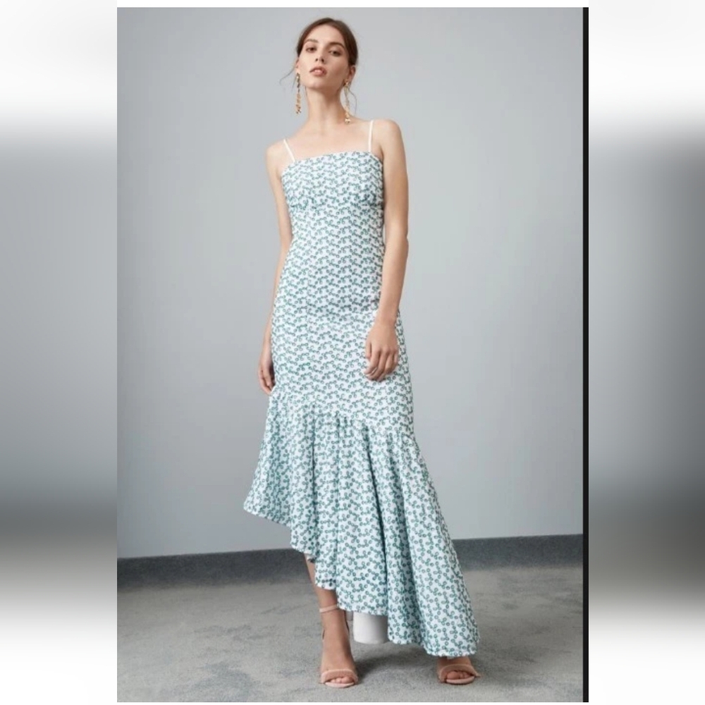 Keepsake Blossom Dress In Green And White Eyelet Lace, Size Small